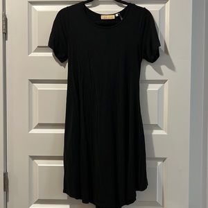 Black cotton tshirts dress with cutouts